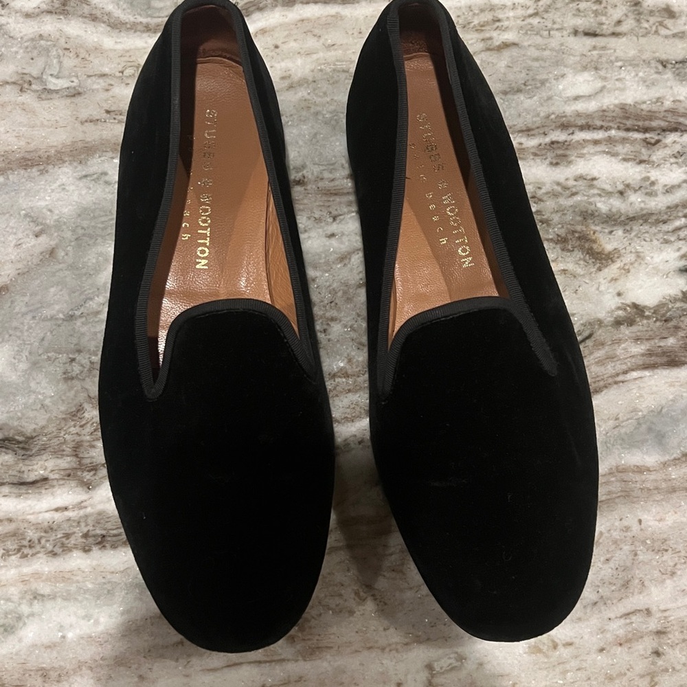 Stubbs Wootton Velvet Loafers MENS Size 9.5 Black Spain Casual Slipper